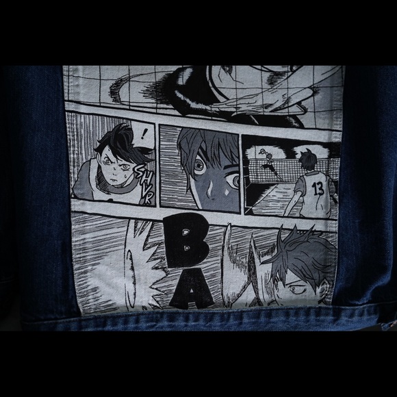 Haikyu Hand Painted Manga Panel Denim Jacket - Picture 12 of 16